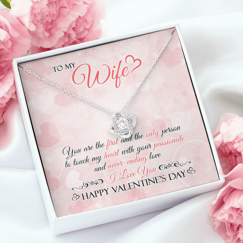 TO MY WIFE - HAPPY VALENTINE&#39;S DAY - LOVE KNOT NECKLACE KT02