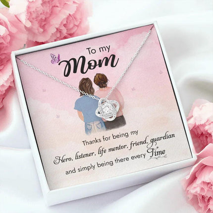 To My Mom Thanks For Being My Hero Necklace SO46 - Charming Present