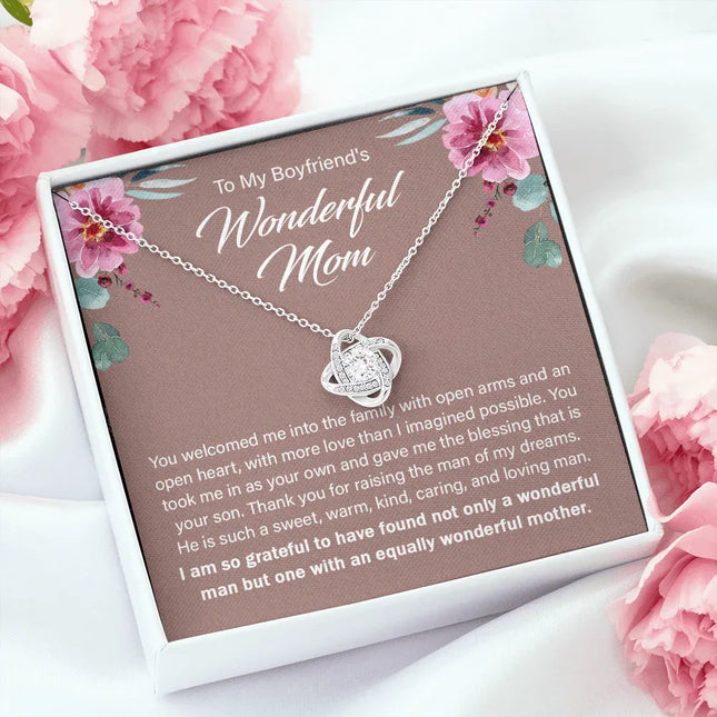To My Boyfriend's Wonderful Mom - Thank You For Raising The Man Of My Dreams - Necklace SO14T - Charming Present