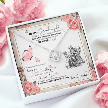 To My Granddaughter - I AM Right There In Your Heart - Necklace DR15 - Charming Present