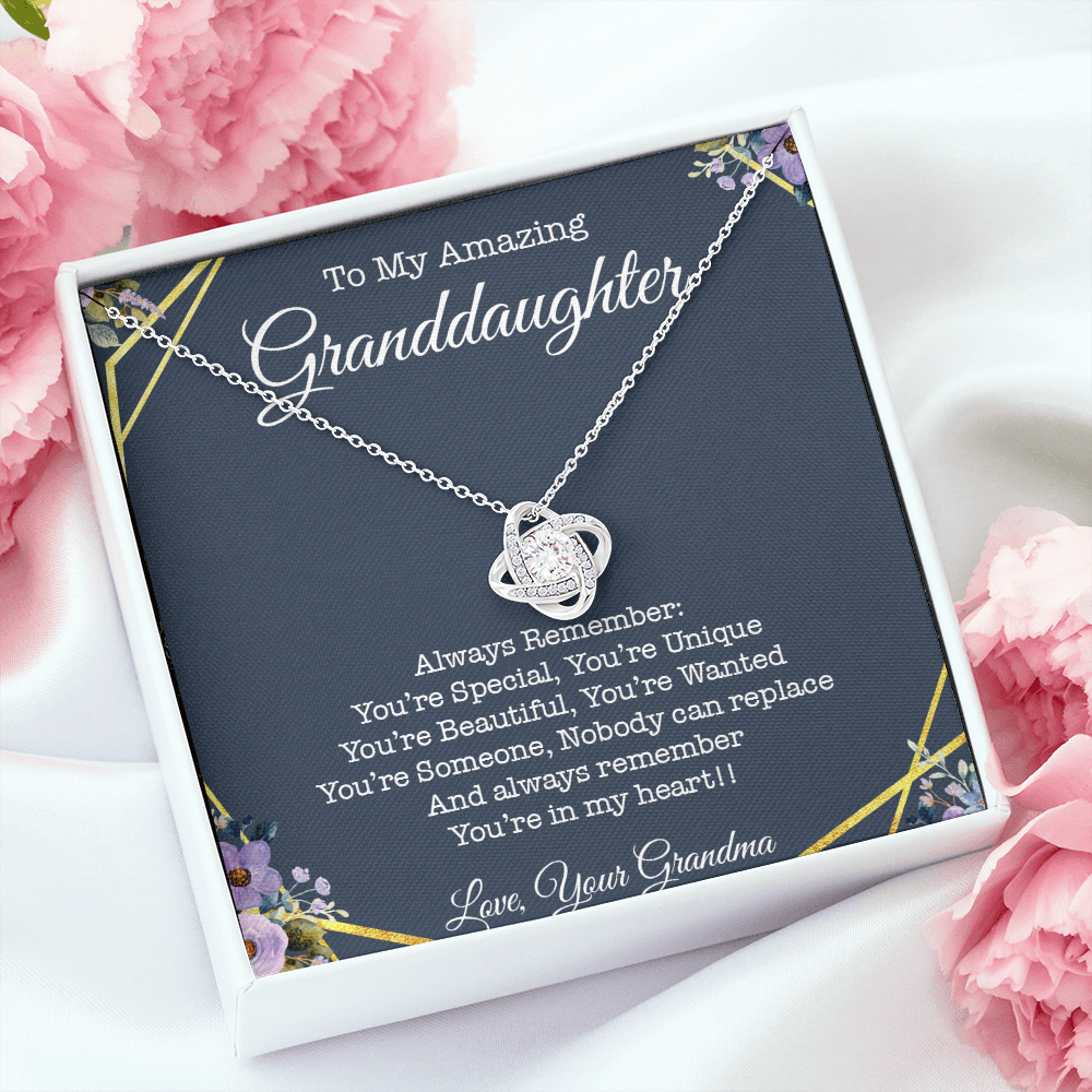 To My Granddaughter, You&#39;re In My Heart Necklace SO06v1