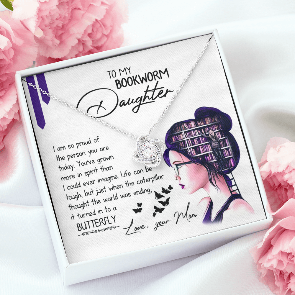 To My Bookworm Daughter - So Proud Of You - Necklace KT22