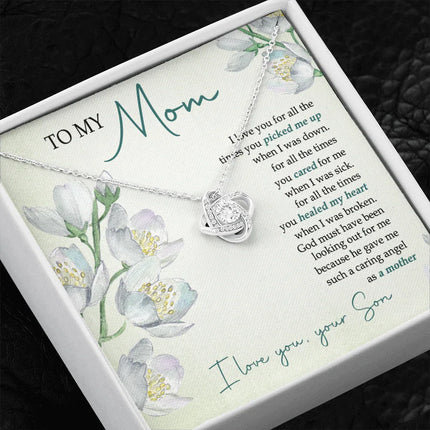 To My Mom - You're My Caring Angel - Necklace SO53V - Charming Present