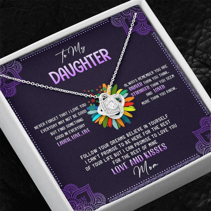 To My Daughter - Never Forget That I Love You - Hippie Necklace SO114T - Charming Present