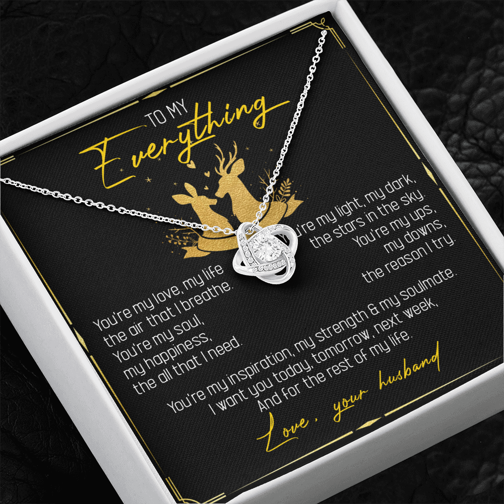 To My Everything - You Are My Soul And Happiness - LoveKnot Necklace SO115T