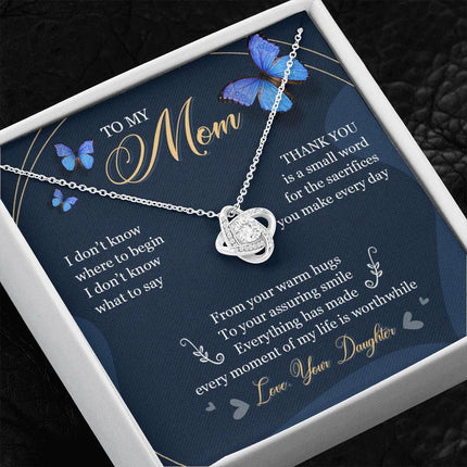 To My Mom - Thank You For All Your Sacrifices - Necklace SO07T - Charming Present