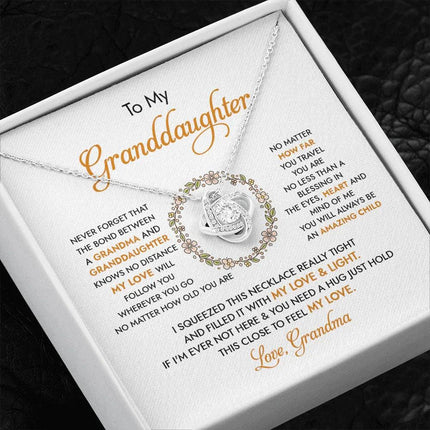 To My Granddaughter - Never Forget That The Bond Between A Grandma And Granddaughter - Necklace DR17 - Charming Present