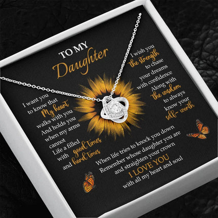 To My Daughter - My Heart Walks With You - Necklace SO65V - Charming Present
