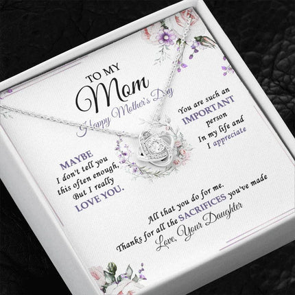 To My Mom - Happy Mother's Day And I Really Love You - Necklace SO38VV2 - Charming Present