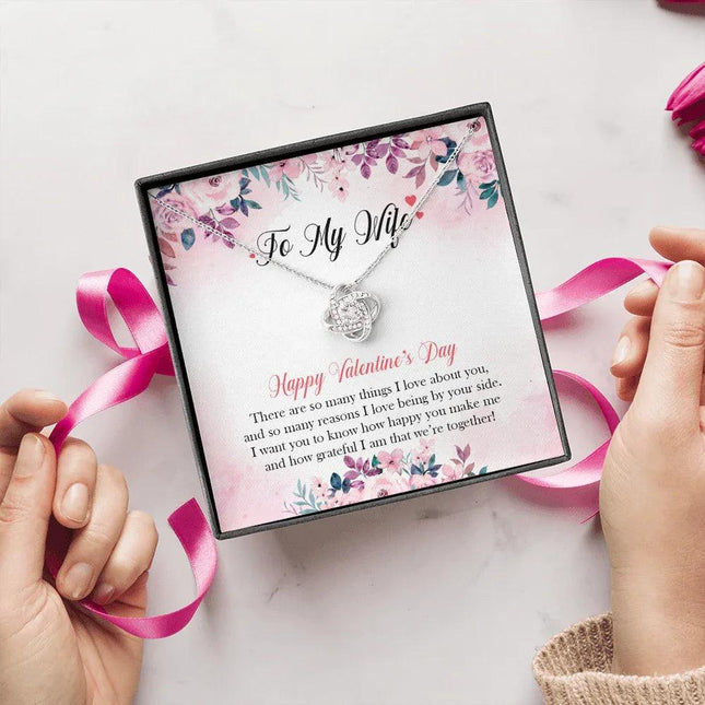 TO MY WIFE - HAPPY VALENTINE'S DAY - LOVE KNOT NECKLACE KT01 - Charming Present