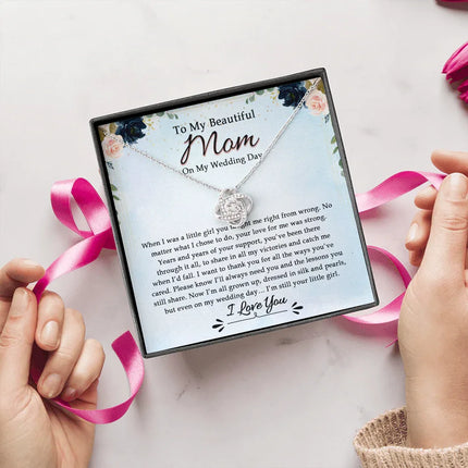 To My Beautiful Mom On My Wedding Day - Necklace SO17V - Charming Present