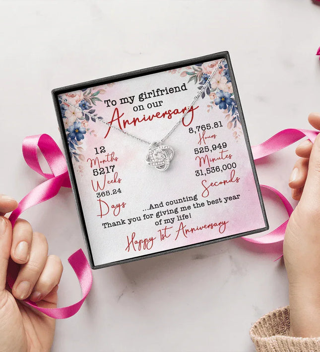 To My Girlfriend On Our Aniversary Necklace SO02v1 - Charming Present