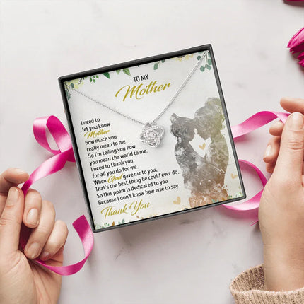 To My Mother - You Mean The World To Me - Necklace SO56T - Charming Present
