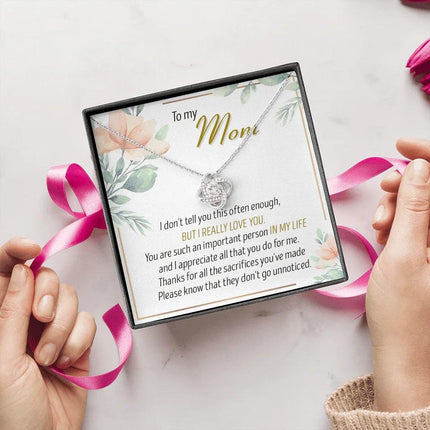 To My Mom Thanks For All The Sacrifices You've Made - Necklace SO27T - Charming Present