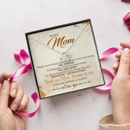 To My Mom Because Of You,I Know That All Things Are Possible - Necklace SO12T - Charming Present