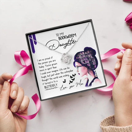 To My Bookworm Daughter - So Proud Of You - Necklace KT22 - Charming Present