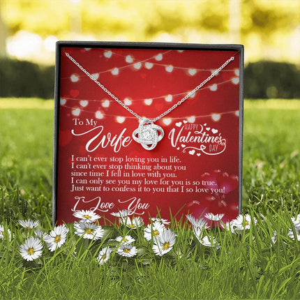 TO MY WIFE - HAPPY VALENTINE'S DAY - LOVE KNOT NECKLACE KT03 - Charming Present