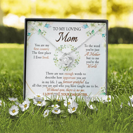 To My Loving Mom - You're The World To Me - Necklace SO52V - Charming Present