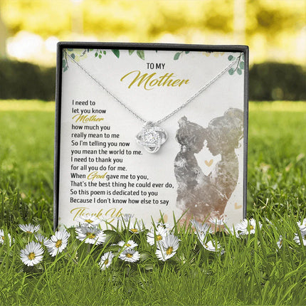 To My Mother - You Mean The World To Me - Necklace SO56T - Charming Present