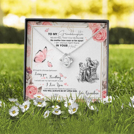 To My Granddaughter - I AM Right There In Your Heart - Necklace DR15 - Charming Present