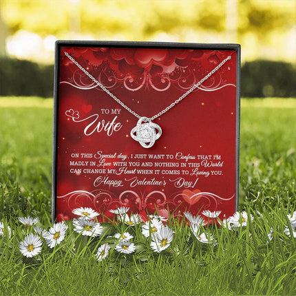 TO MY WIFE - HAPPY VALENTINE'S DAY - LOVE KNOT NECKLACE KT04 - Charming Present