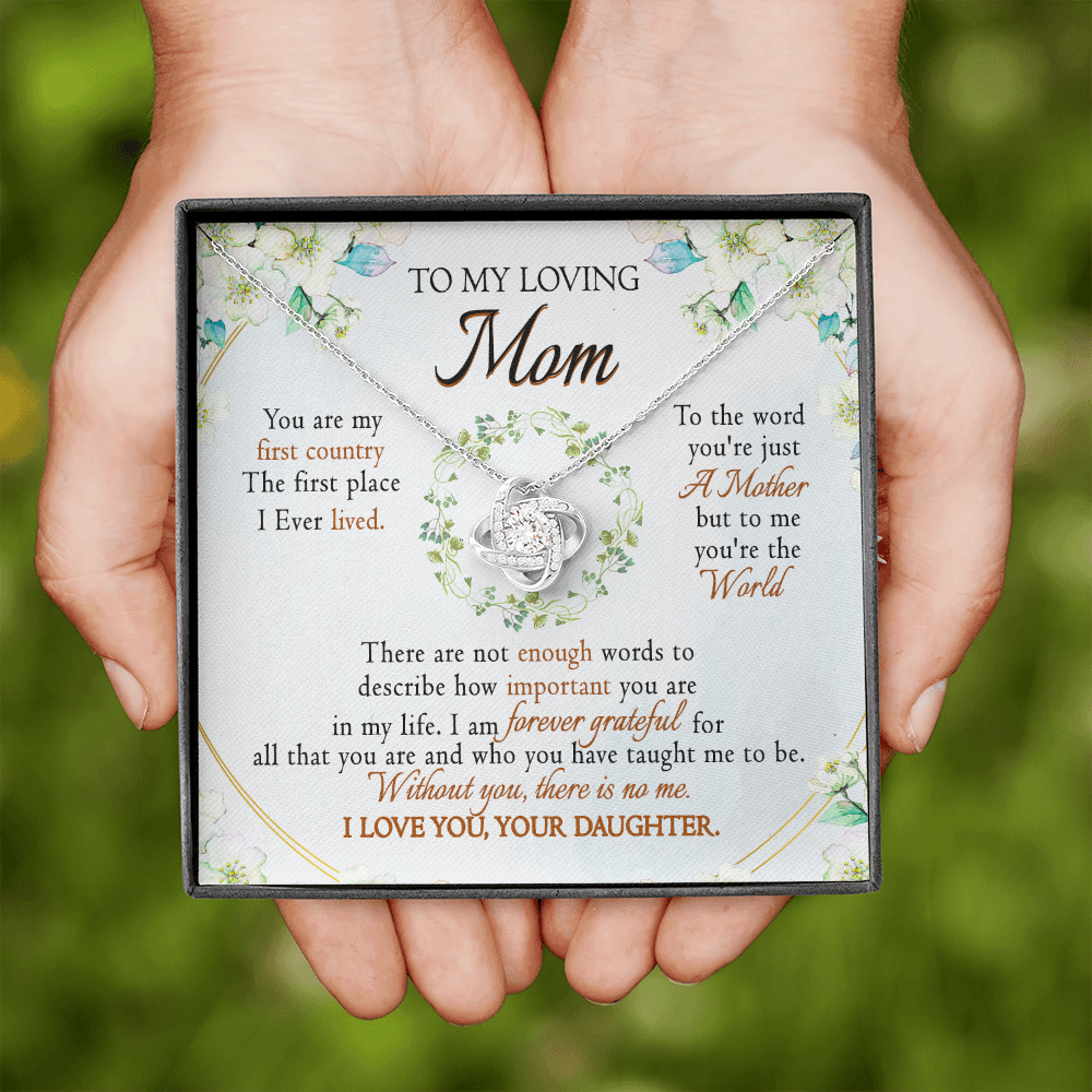 To My Loving Mom - You&#39;re The World To Me - Necklace SO52V