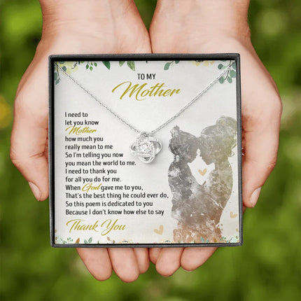 To My Mother - You Mean The World To Me - Necklace SO56T - Charming Present