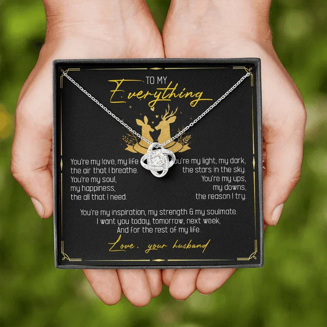 To My Everything - You Are My Soul And Happiness - LoveKnot Necklace SO115T - Charming Present
