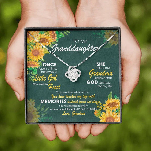To My Granddaughter - God Sent You Into My Life - Necklace DR12 - Charming Present