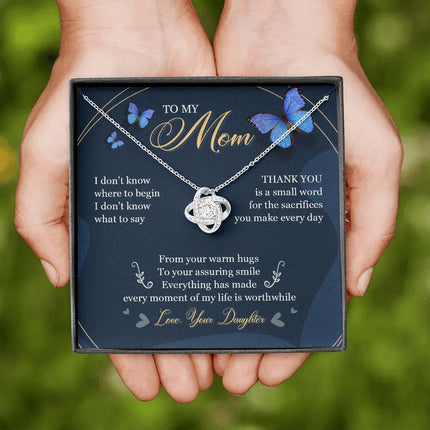 To My Mom - Thank You For All Your Sacrifices - Necklace SO07T - Charming Present