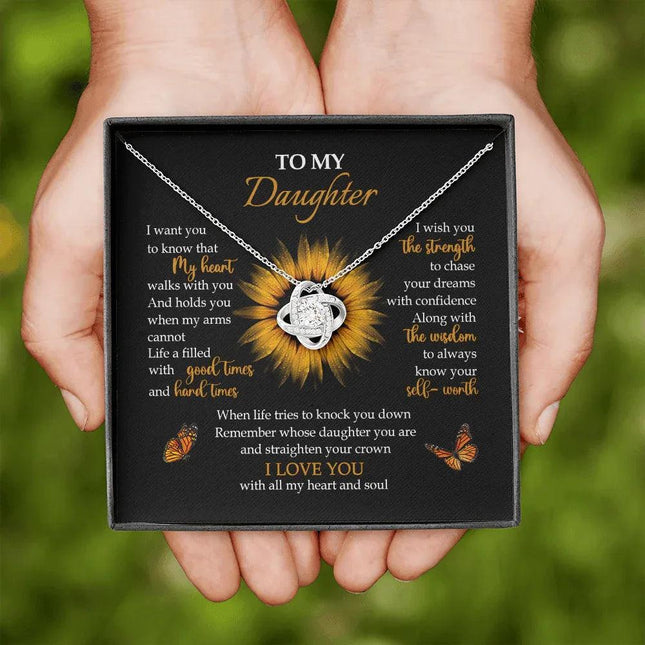 To My Daughter - My Heart Walks With You - Necklace SO65V - Charming Present