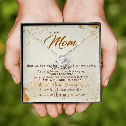 To My Mom Because Of You,I Know That All Things Are Possible - Necklace SO12T - Charming Present
