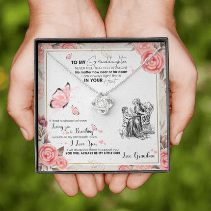 To My Granddaughter - I AM Right There In Your Heart - Necklace DR15 - Charming Present