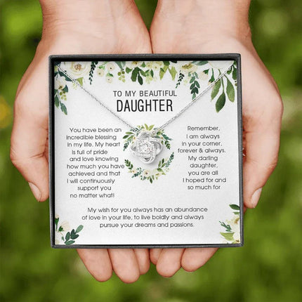 To My Beautiful Daughter - You're An Incredible Blessing - Necklace SO148V - Charming Present