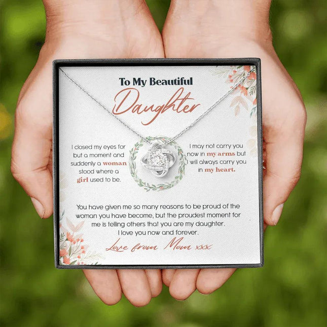 To My Beautiful Daughter - I Closed My Eyes - Necklace SO54T - Charming Present
