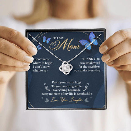 To My Mom - Thank You For All Your Sacrifices - Necklace SO07T - Charming Present