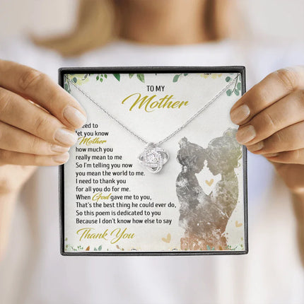 To My Mother - You Mean The World To Me - Necklace SO56T - Charming Present