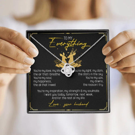To My Everything - You Are My Soul And Happiness - LoveKnot Necklace SO115T - Charming Present