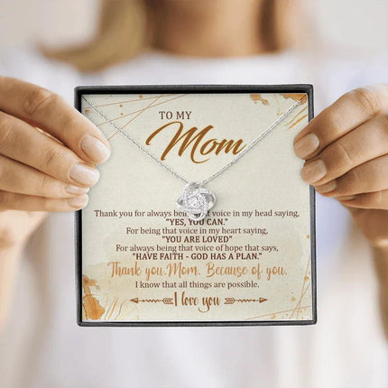 To My Mom Because Of You,I Know That All Things Are Possible - Necklace SO12T - Charming Present