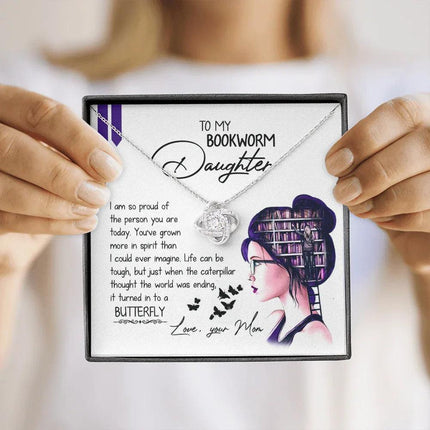 To My Bookworm Daughter - So Proud Of You - Necklace KT22 - Charming Present
