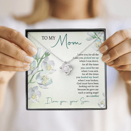 To My Mom - You're My Caring Angel - Necklace SO53V - Charming Present