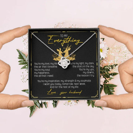 To My Everything - You Are My Soul And Happiness - LoveKnot Necklace SO115T - Charming Present