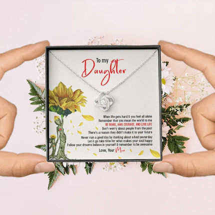 To My Sunflower Daughter - Believe In Yourself & Remember To Be Awesome - Necklace SO104T - Charming Present