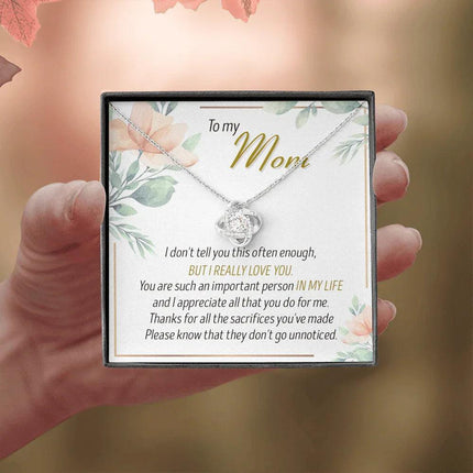 To My Mom Thanks For All The Sacrifices You've Made - Necklace SO27T - Charming Present