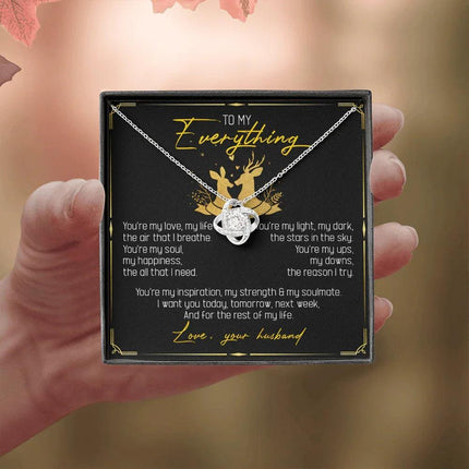 To My Everything - You Are My Soul And Happiness - LoveKnot Necklace SO115T - Charming Present