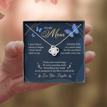 To My Mom - Thank You For All Your Sacrifices - Necklace SO07T - Charming Present