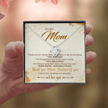 To My Mom Because Of You,I Know That All Things Are Possible - Necklace SO12T - Charming Present