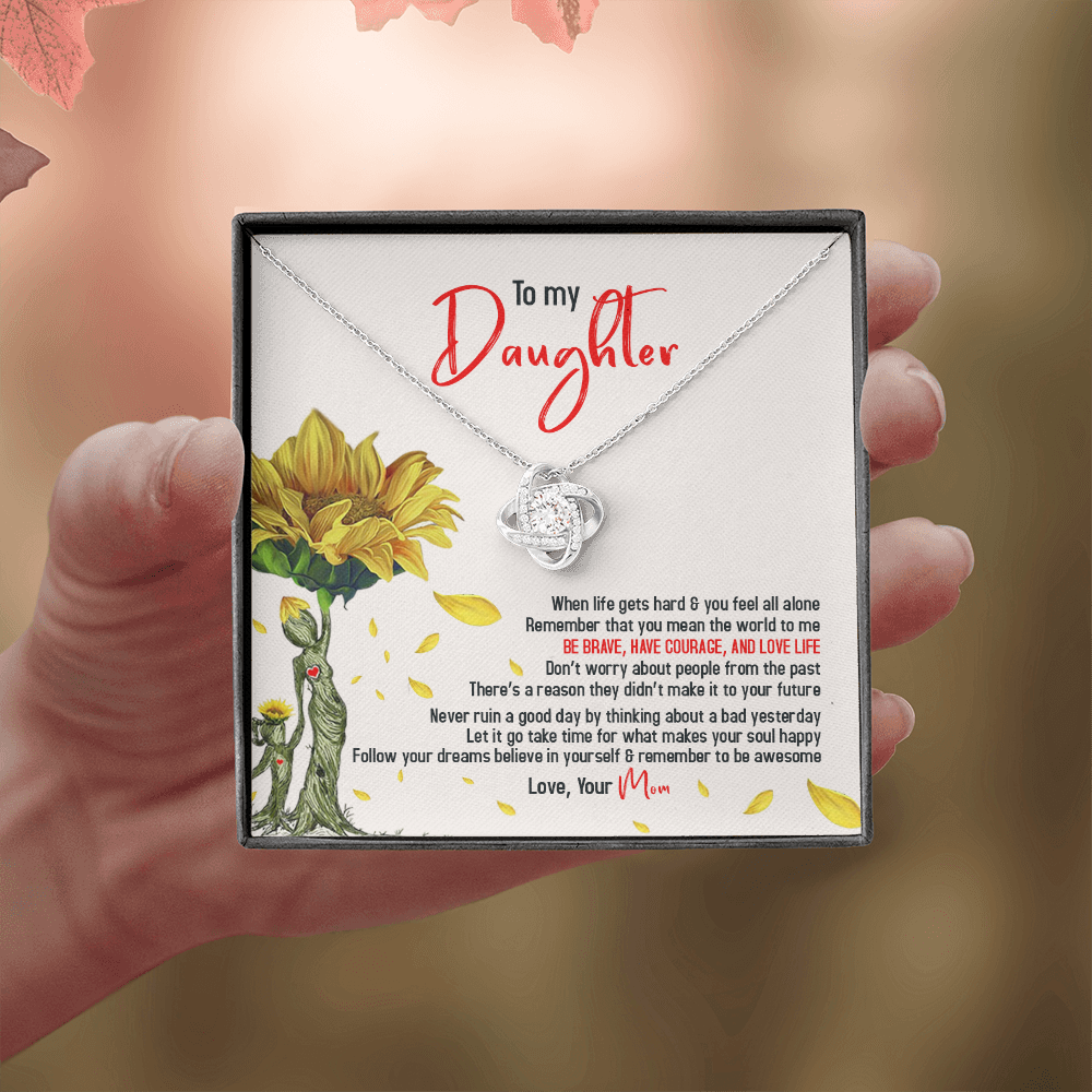 To My Sunflower Daughter - Believe In Yourself & Remember To Be Awesome - Necklace SO104T