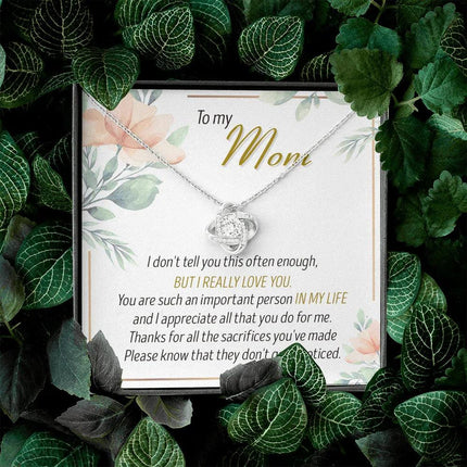 To My Mom Thanks For All The Sacrifices You've Made - Necklace SO27T - Charming Present