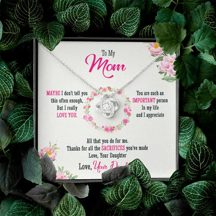 To My Mom - Thanks For All Your Sacrifices - Necklace SO39T - Charming Present